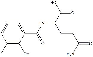 5-amino-2-[(2-hydroxy-3-methylbenzoyl)amino]-5-oxopentanoic acid Struktur