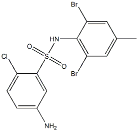 5-amino-2-chloro-N-(2,6-dibromo-4-methylphenyl)benzene-1-sulfonamide Struktur