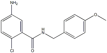 5-amino-2-chloro-N-[(4-methoxyphenyl)methyl]benzamide Struktur