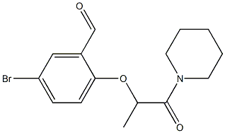 5-bromo-2-{[1-oxo-1-(piperidin-1-yl)propan-2-yl]oxy}benzaldehyde Struktur