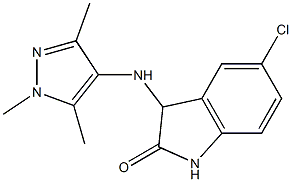 5-chloro-3-[(1,3,5-trimethyl-1H-pyrazol-4-yl)amino]-2,3-dihydro-1H-indol-2-one Struktur