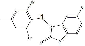 5-chloro-3-[(2,6-dibromo-4-methylphenyl)amino]-2,3-dihydro-1H-indol-2-one Struktur