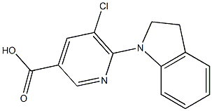 5-chloro-6-(2,3-dihydro-1H-indol-1-yl)pyridine-3-carboxylic acid Struktur