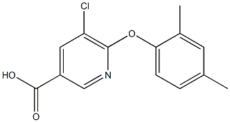 5-chloro-6-(2,4-dimethylphenoxy)pyridine-3-carboxylic acid Struktur