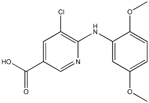 5-chloro-6-[(2,5-dimethoxyphenyl)amino]pyridine-3-carboxylic acid Struktur