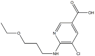 5-chloro-6-[(3-ethoxypropyl)amino]pyridine-3-carboxylic acid Struktur