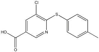 5-chloro-6-[(4-methylphenyl)sulfanyl]pyridine-3-carboxylic acid Struktur