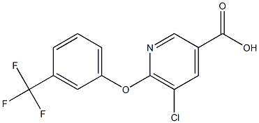 5-chloro-6-[3-(trifluoromethyl)phenoxy]pyridine-3-carboxylic acid Struktur