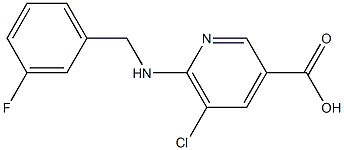 5-chloro-6-{[(3-fluorophenyl)methyl]amino}pyridine-3-carboxylic acid Struktur