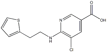 5-chloro-6-{[2-(thiophen-2-yl)ethyl]amino}pyridine-3-carboxylic acid Struktur