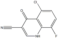 5-chloro-8-fluoro-4-oxo-1,4-dihydroquinoline-3-carbonitrile Struktur