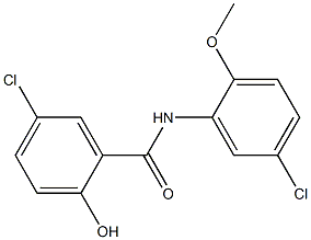 5-chloro-N-(5-chloro-2-methoxyphenyl)-2-hydroxybenzamide Struktur