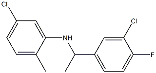 5-chloro-N-[1-(3-chloro-4-fluorophenyl)ethyl]-2-methylaniline Struktur