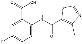 5-fluoro-2-{[(4-methyl-1,3-thiazol-5-yl)carbonyl]amino}benzoic acid Struktur