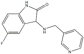 5-fluoro-3-[(pyridin-3-ylmethyl)amino]-2,3-dihydro-1H-indol-2-one Struktur