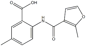 5-methyl-2-[(2-methyl-3-furoyl)amino]benzoic acid Struktur