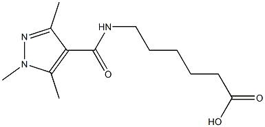 6-[(1,3,5-trimethyl-1H-pyrazol-4-yl)formamido]hexanoic acid Struktur