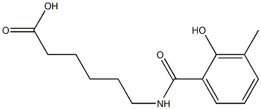 6-[(2-hydroxy-3-methylbenzoyl)amino]hexanoic acid Struktur