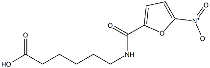 6-[(5-nitrofuran-2-yl)formamido]hexanoic acid Struktur