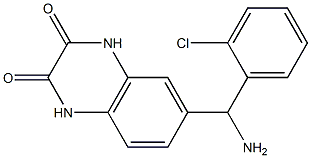 6-[amino(2-chlorophenyl)methyl]-1,2,3,4-tetrahydroquinoxaline-2,3-dione Struktur