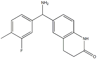 6-[amino(3-fluoro-4-methylphenyl)methyl]-1,2,3,4-tetrahydroquinolin-2-one Struktur