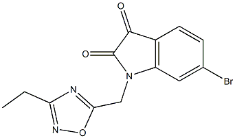 6-bromo-1-[(3-ethyl-1,2,4-oxadiazol-5-yl)methyl]-2,3-dihydro-1H-indole-2,3-dione Struktur