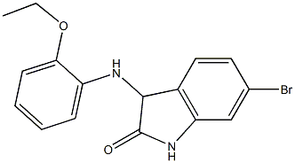 6-bromo-3-[(2-ethoxyphenyl)amino]-2,3-dihydro-1H-indol-2-one Struktur