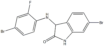 6-bromo-3-[(4-bromo-2-fluorophenyl)amino]-2,3-dihydro-1H-indol-2-one Struktur