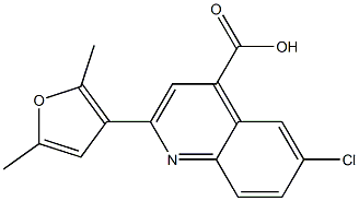 6-chloro-2-(2,5-dimethylfuran-3-yl)quinoline-4-carboxylic acid Struktur