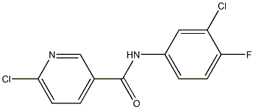 6-chloro-N-(3-chloro-4-fluorophenyl)pyridine-3-carboxamide Struktur