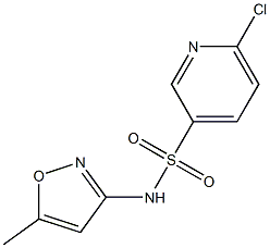 6-chloro-N-(5-methyl-1,2-oxazol-3-yl)pyridine-3-sulfonamide Struktur