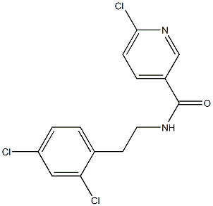 6-chloro-N-[2-(2,4-dichlorophenyl)ethyl]pyridine-3-carboxamide Struktur