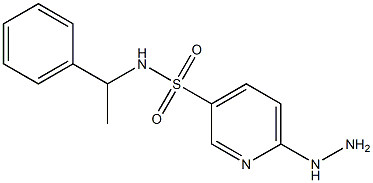 6-hydrazinyl-N-(1-phenylethyl)pyridine-3-sulfonamide Struktur