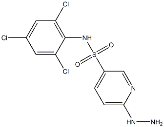 6-hydrazinyl-N-(2,4,6-trichlorophenyl)pyridine-3-sulfonamide Struktur