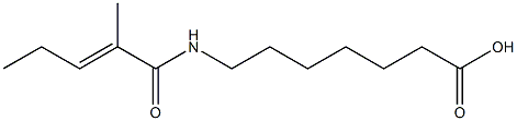 7-{[(2E)-2-methylpent-2-enoyl]amino}heptanoic acid Struktur