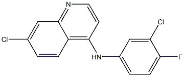 7-chloro-N-(3-chloro-4-fluorophenyl)quinolin-4-amine Struktur