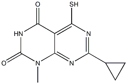 7-cyclopropyl-5-mercapto-1-methylpyrimido[4,5-d]pyrimidine-2,4(1H,3H)-dione Struktur