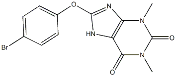 8-(4-bromophenoxy)-1,3-dimethyl-2,3,6,7-tetrahydro-1H-purine-2,6-dione Struktur