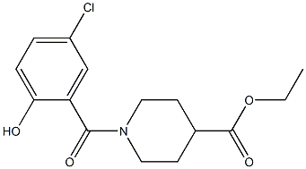 ethyl 1-[(5-chloro-2-hydroxyphenyl)carbonyl]piperidine-4-carboxylate Struktur