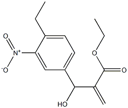 ethyl 2-[(4-ethyl-3-nitrophenyl)(hydroxy)methyl]prop-2-enoate Struktur