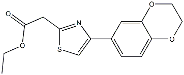 ethyl 2-[4-(2,3-dihydro-1,4-benzodioxin-6-yl)-1,3-thiazol-2-yl]acetate Struktur