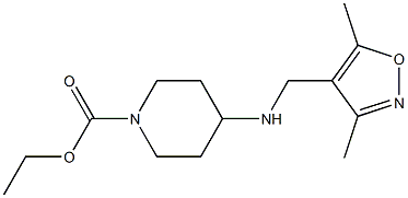 ethyl 4-{[(3,5-dimethyl-1,2-oxazol-4-yl)methyl]amino}piperidine-1-carboxylate Struktur