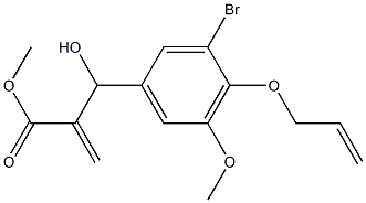 methyl 2-{[3-bromo-5-methoxy-4-(prop-2-en-1-yloxy)phenyl](hydroxy)methyl}prop-2-enoate Struktur