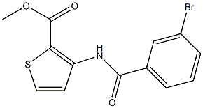 methyl 3-[(3-bromobenzene)amido]thiophene-2-carboxylate Struktur