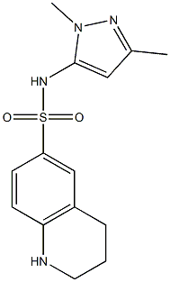 N-(1,3-dimethyl-1H-pyrazol-5-yl)-1,2,3,4-tetrahydroquinoline-6-sulfonamide Struktur