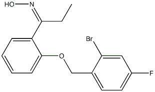 N-(1-{2-[(2-bromo-4-fluorophenyl)methoxy]phenyl}propylidene)hydroxylamine Struktur