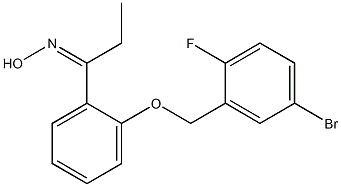 N-(1-{2-[(5-bromo-2-fluorophenyl)methoxy]phenyl}propylidene)hydroxylamine Struktur