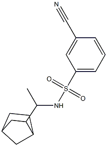 N-(1-{bicyclo[2.2.1]heptan-2-yl}ethyl)-3-cyanobenzene-1-sulfonamide Struktur