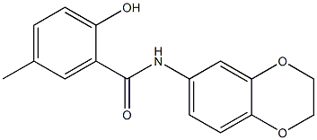 N-(2,3-dihydro-1,4-benzodioxin-6-yl)-2-hydroxy-5-methylbenzamide Struktur