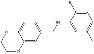 N-(2,3-dihydro-1,4-benzodioxin-6-ylmethyl)-2-fluoro-5-methylaniline Struktur